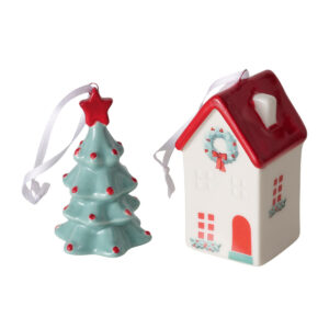 Weihnachtsanhänger Tanne und Haus