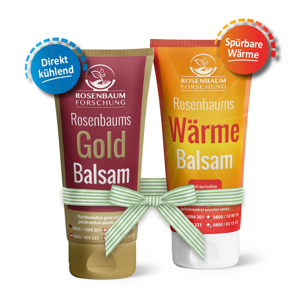 Kleines Balsam-Set 2 Tuben Rosenbaum Balsame: Gold Balsam und Wärme Balsam
